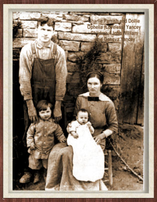 Charlie Parrish Yancey, Dolly Ophelia (Loveless) Yancey, John William and Geneva Yancey  (42000 bytes)